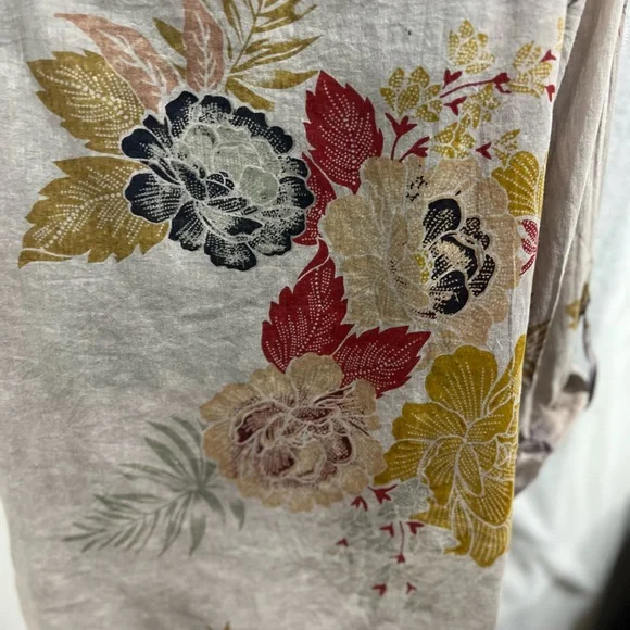 T3-Vintage Goa Grey Lilac Button Down Embroidered Blouse- NWT Size M - Picture 6 of 8